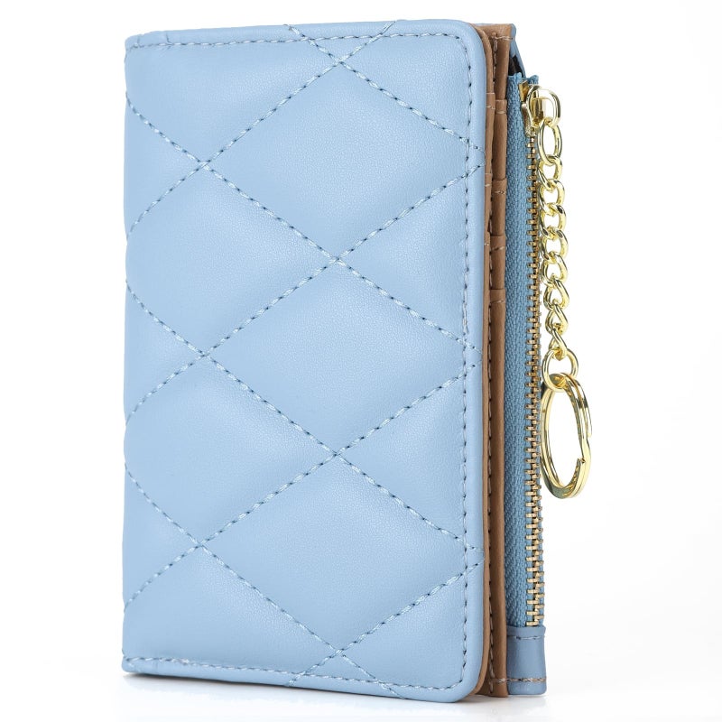 VODIU Women's Short Purse Leather Medium Wallet Leaf Bifold Card Coin Holder Small Purses Buckle Zipper Clutch - Image 1